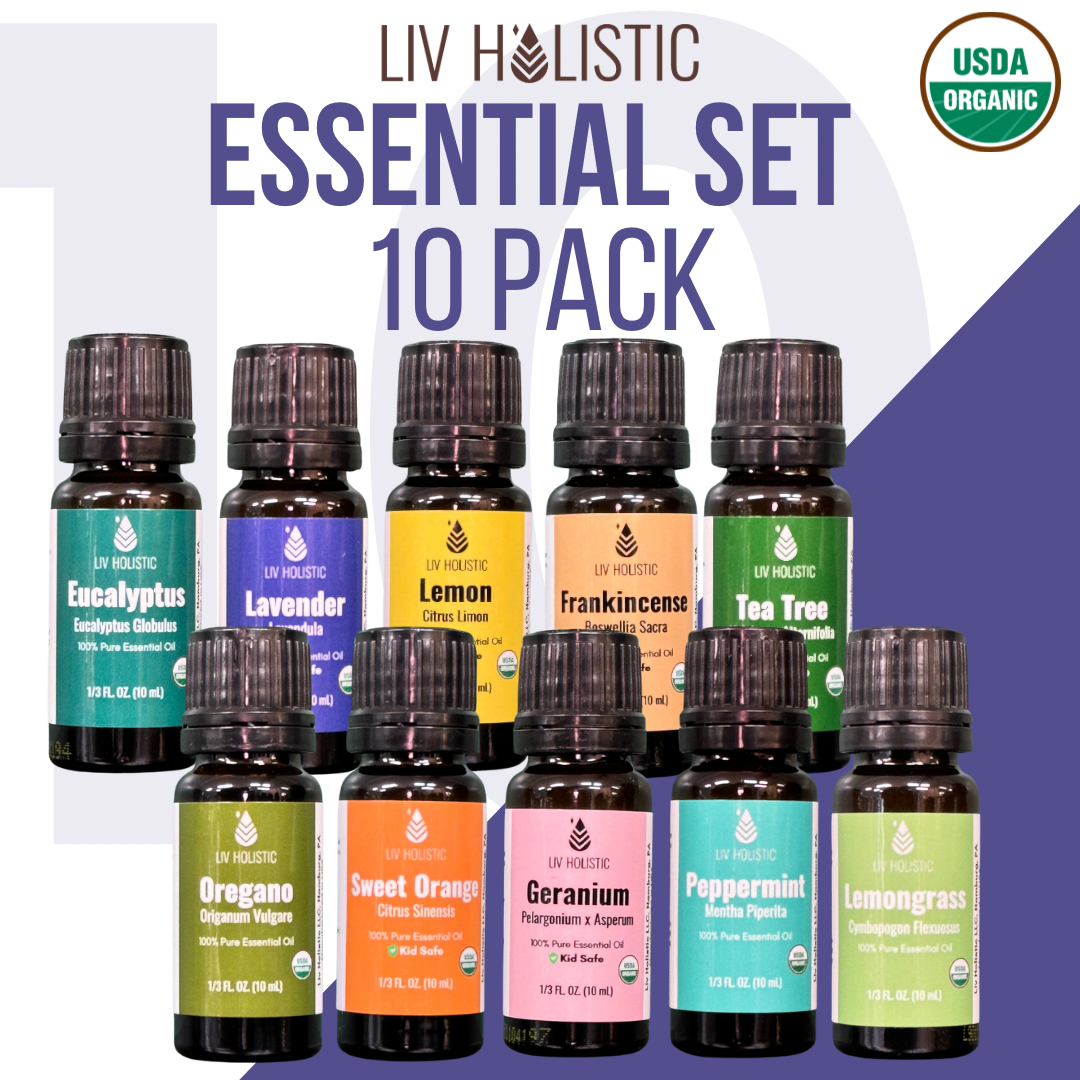 10 pack - Organic Essential Oils Lifestyle Set (10mL) | Liv